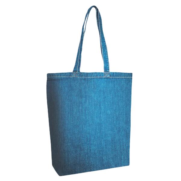 Cotton Denim Gusseted Tote Bag Thumbnail