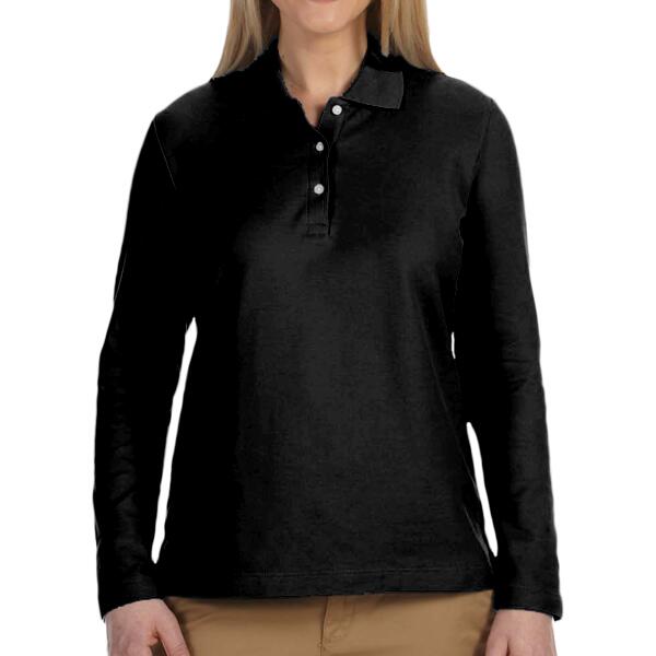 Women's Pima Piqué Long Sleeve Polo Thumbnail