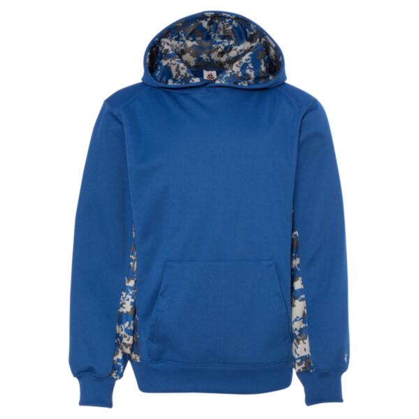 Youth Digital Camo Colorblock Performance Fleece Hooded Sweatshirt Thumbnail