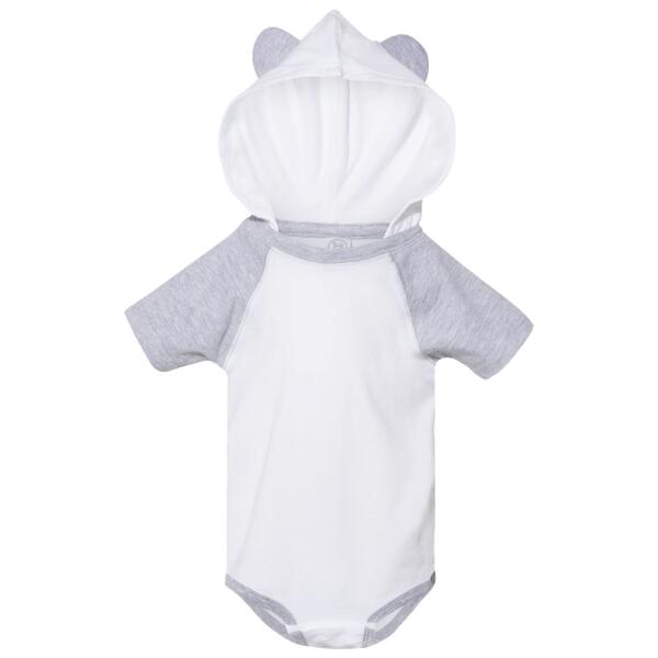 Infant Fine Jersey Raglan Bodysuit with Hood & Ears Thumbnail