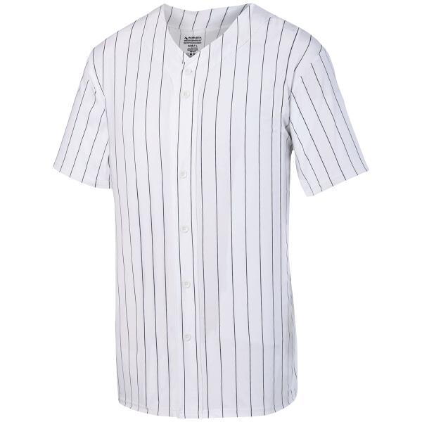 Unisex Pinstripe Full Button Baseball Jersey Thumbnail